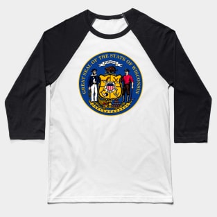 Wisconsin State Seal Baseball T-Shirt